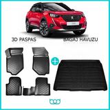 Bod Peugeot 2008 3D Havuzlu Paspas ve Bagaj Havuzu Seti 2020-SONRASI Alt Kısım - Siyah