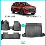 Bod T10X Uyumlu 3D Havuzlu Paspas ve Bagaj Havuzu Seti - Siyah
