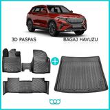 Bod Togg T10X 3D Havuzlu Paspas ve Bagaj Havuzu Seti - Siyah