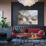 Boden Yağlı Boya Dokulu Tablo 50X50 Gümüş Çerçeveli