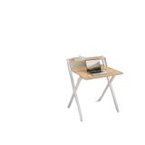 Bodo Metal Ayaklı Laptop Masası Katlanır Çalışma Masası Raflı Masa Katlanır Laptop Sehpası Beyaz-Çam