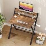 Bodo Metal Ayaklı Laptop Masası Katlanır Çalışma Masası Raflı Masa Katlanır Laptop Sehpası Siyah-çam
