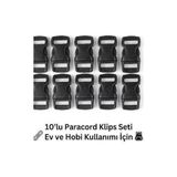 Bodrum Asel Paracord Klips Seti - 1.5 cm (15MM) Siyah Plastik Toka - Bileklik ve Hobi Malzemesi - YOK