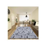Bodrum Bdr 113 Gri Özel Latex Kaymaz Tabanlı Kilim, Gri, 200 x 250