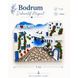 Bodrum Dekoratif Kabartmalı Magnet, 7 cm 130120262026 | Ege Temalı Tasarım, Canlı Renk Detayları, Buzdolabı Magneti, Hediyelik Ürün, Çok Renkli
