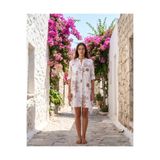 Bodrum Otantik Mercan Desenli Gömlek Elbise