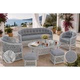 Bodrum Rattan Bahçe Balkon Oturma Grubu, 5 Kişilik, Gri