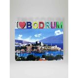 BODRUM Temalı Ahşap Magnet Lazer Kesim Buzdolabı Süsü