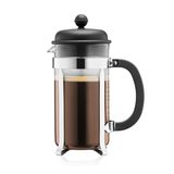 Bodum Caffettıera Kahve Demleme Aparatı (French Press Sistemi, Sabit Paslanmaz Çelik Filtre, 1 Litre) Siyah