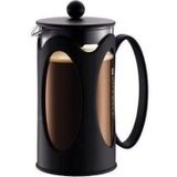 Bodum kenya kahve makinesi (Fransız Pres Sistemi, kalıcı paslanmaz çelik filtre, 1,0 litre) siyah