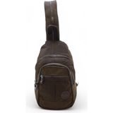 Body Bag Göğüs Çantası Klinkır Kumaş Çok Cepli 30*18 cm Bady Bag Sırt Çantası Hafif Kumaş - 30 x 18 cm - Kahverengi