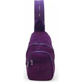 Body Bag Göğüs Çantası Klinkır Kumaş Çok Cepli 30*18 cm Bady Bag Sırt Çantası Hafif Kumaş - 30 x 18 cm - Mor