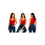 Body Geniş Bisiklet Yaka Sıfır Kol Viskon Örme ring Kumaş Body kadın kırmızı renk