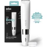 Body Mini Trimmer BS1000 Vücut Tüy Kesme Makinesi + Düzeltici Tarak, Pil ve Temizleme Fırçası - Çok Renkli
