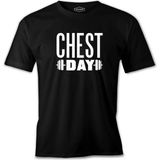 Bodybuilding Chest Day Siyah Erkek Tshirt