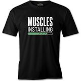 Bodybuilding Muscles Installing Siyah Erkek Tshirt