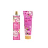 Bodycology Pink Vanilla Wish Kadın Vücut Spreyi ve Krem Seti – Çiçeksi Vanilya Kokulu Bakım