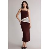 Bodycon Vücudu Saran Askılı Maxi Elbise