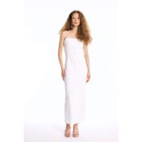 Bodycon Vücudu Saran Straplez Kolsuz Maxi Elbise
