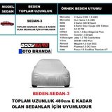 Bodygard Oto Branda Araca Özel Bedenli Sedan Araba Brandası,su Geçirmez Branda - SEDAN-3 Toplam Uzunluk 480cm
