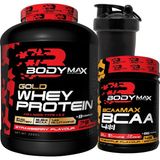 Bodymax Gold Whey Protein Tozu 2250 gr Çikolatalı + Bcaamax Bcaa 585 gr Ananslı + Shaker Hediyeli - --