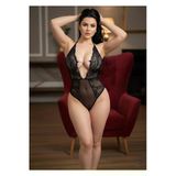 #Bodysuit Dantel Detaylı Şeffaf Kumaş Derin V Yaka Esnek Rahat Abiye Şık Gece Siyah Taşlı Bodysuit