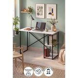 Bofigo 110X50 cm 2 Raflı Çalışma Masası Bilgisayar Masası Ofis Masası Ders Masası Ümit Beyaz