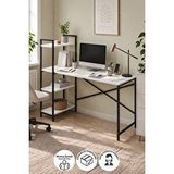 Bofigo 120X55 cm Raflı Çalışma Masası Bilgisayar Masası Ofis Masası Ders Masası Cervantes Beyaz