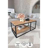 Bofigo 2 Raflı Metal Orta Sehpa Beyaz Çam