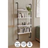 Bofigo 4 Raflı Duvara Monte Kitaplık Beyaz