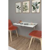 Bofigo 45 x 72 Cm Katlanır Masa Duvara Monte Masa Mutfak Masası Balkon Masası Beyaz