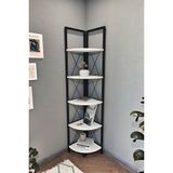 Bofigo 5 Raflı Metal Köşe Kitaplık Beyaz