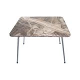 Bofigo 60 x 80 CM Mermer Desenli Katlanır Balkon Bahçe Kamp Piknik Masası Çok Renkli