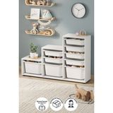 Bofigo 9 Sepetli Çok Amaçlı Dolap Beyaz Suntalam Malzemeden Modern Tasarım 132 cm Genişlik