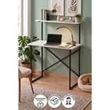 Bofigo 90x45 Cm Raflı Çalışma Masası Laptop Masası Çocuk Çalışma Masası Ders Masası Atay Beyaz