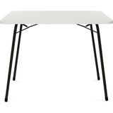 Bofigo Beyaz Katlanır Masa Ahşap Metal 60X80 Cm Balkon Bahçe Piknik İçin Fonksiyonel Tasarım