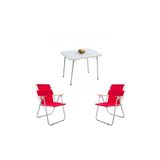 Bofigo BFGBM+2S 2+1 Kırmızı 60X80 cm Masa Sandalye Kamp Seti