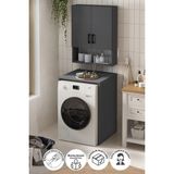 Bofigo Çamaşır Makinası Dolabı Kurutma Makinası Dolabı Banyo Dolabı Deniz Antrasit