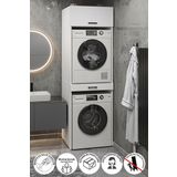 Bofigo Çamaşır Makinesi Dolabı Kurutma Makinesi Dolabı Banyo Dolabı Irmak Beyaz