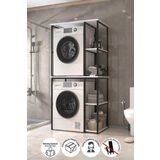 Bofigo Çamaşır Makinesi Dolabı Kurutma Makinesi Dolabı Metal Banyo Dolabı Mısra Beyaz