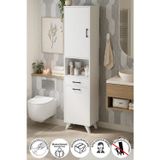 Bofigo Çok Amaçlı Dolap Banyo Dolabı Kirli Çamaşır Sepeti Dolabı Şelale Beyaz