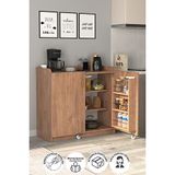 Bofigo Gökçe Tekerlekli Çok Amaçlı Erzak Kiler Dolabı Çam