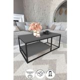 Bofigo Metal Orta Sehpa 2 Raflı Orta Sehpa Dekoratif Sehpa Nisa Antrasit
