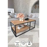 Bofigo Metal Orta Sehpa 2 Raflı Orta Sehpa Dekoratif Sehpa Nisa Çam