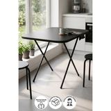 Bofigo Mutfak Masası Katlanır Masa Yemek Masası Balkon Masası Gardenflex Masa 60X80 cm Siyah - 60 x 80 cm