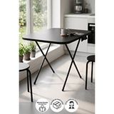 Bofigo Mutfak Masası Katlanır Masa Yemek Masası Balkon Masası Gardenflex Masa 60x80 Cm Siyah
