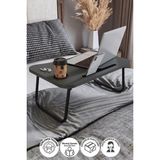 Bofigo Portatif Katlanır Laptop Sehpası Tablet Telefon Tutuculu Laptop Sehpası Antrasit - 59x39x26