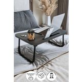Bofigo Portatif Katlanır Laptop Sehpası Tablet Telefon Tutuculu Laptop Sehpası Antrasit