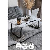 Bofigo Portatif Katlanır Laptop Sehpası Tablet Telefon Tutuculu Laptop Sehpası Beyaz - 59x39x26