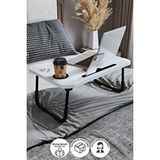 Bofigo Portatif Katlanır Laptop Sehpası Tablet Telefon Tutuculu Laptop Sehpası Beyaz